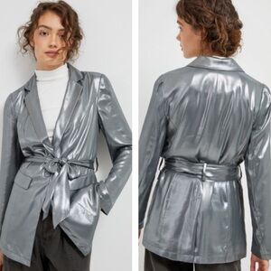 Maeve by Anthropologie Longline Metallic Blazer